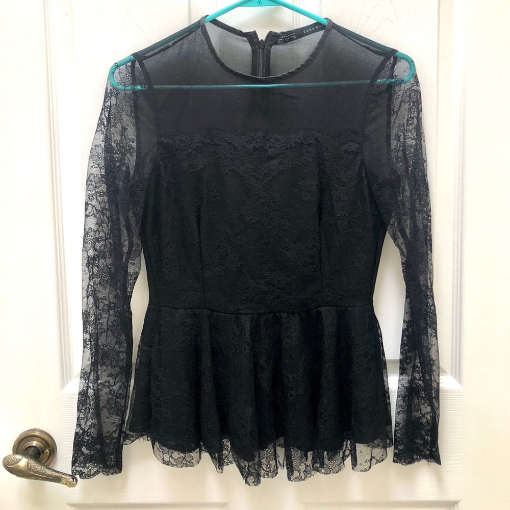 Zara Lace Peplum Top size S pre-loved